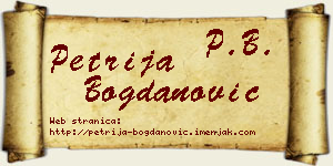 Petrija Bogdanović vizit kartica